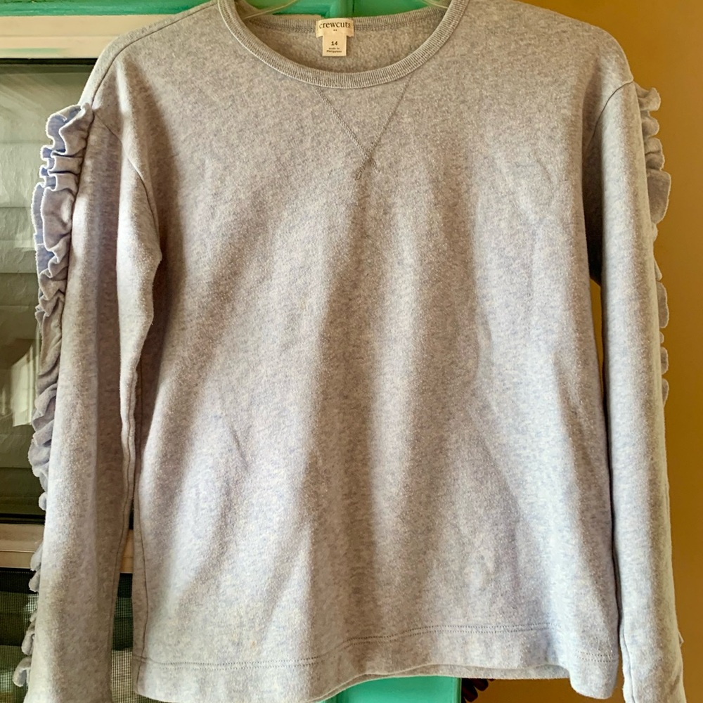 Crew Cuts Light Blue Ruffled thin sweatshirt top